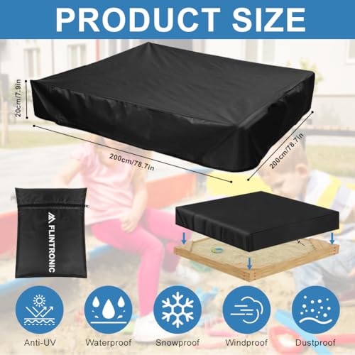 Sandpit Cover, 200 x 200 cm, Waterdichte Sandpit Cover, Waterafstotend, Winddicht, Beschermhoes, Oxford Stof, Groen, met koord, Sandpit