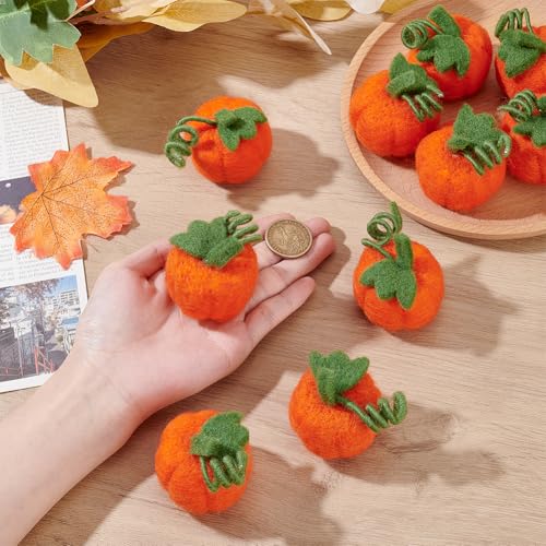 100 stuks vilt pompoen, 4.8cm oranje wol vilt herfst pompoen ornamenten decoratie voor DIY haar stropdas kleding accessoires Thanksgiving 3
