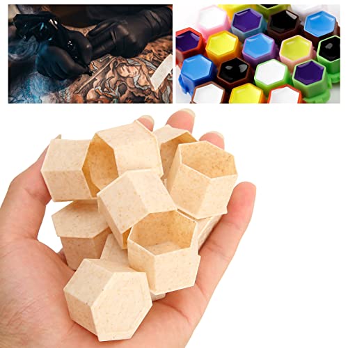 Tattoo Pigment Cups, Wegwerpbare Straw Oplosbare Herbruikbare zelf staande Microbladerende inktbekers (XL 100st)