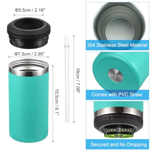 Slim Can Cooler, 16oz Skinny kan geïsoleerd bier Sleeve Drinkhouder voor bier Soda koffie gewone blikken en flessen, Mint Green