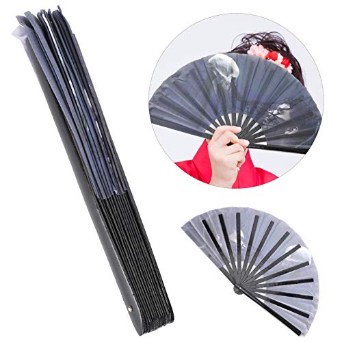 Zwarte schedel opvouwbare waaier Bamboe Kung Fu Fan voor Festival Decoratie Cadeaus met Opbergzak Professionele Accessoires voor gebruik