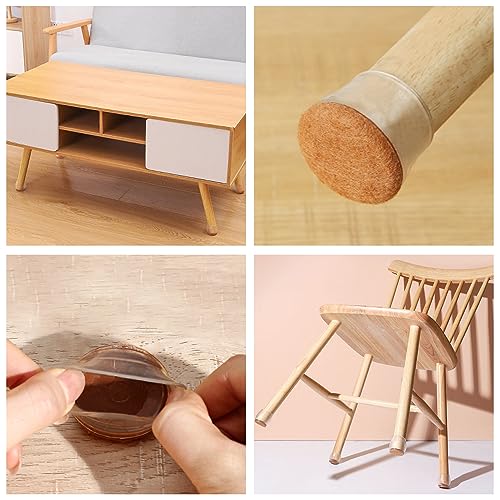 16 stuks Rubber Seat Cover Been Floor Protectors, Rubber Meubilair Been Caps met Verdikte Vilt Ronde, Doorschijnende stoel Been Vloer Beschermers voor het beschermen van vloeren Meubilair 4