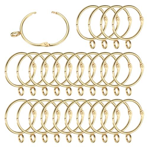 1.5 Inch Binnendiameter gordijn Rod ringen met ogen, 25 stuks metalen gordijn Ring voor gordijn Rods Hoop Pennen, Goud Kleur
