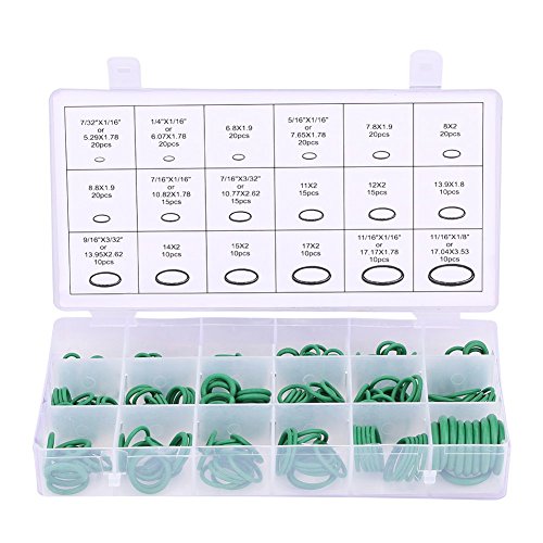 270Pcs Airconditioning Seal, diverse auto airconditioning compressor O-Ring Seal pakking Set Rubber Ring Afdichtingen (Vegetabel)