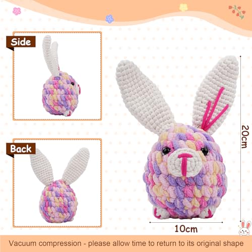 Floppy haak Set voor beginners, Complete Set met Premium Chenille garen, 2 gehaakte haken en video instructies voor DIY gevulde dieren en sleutelhangers (19.2 cm) 5