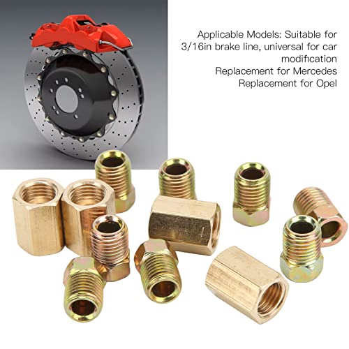 Omgekeerde Flare Brake Line Assortiment 12pcs Remlijn Fittings Set 3/8in-24 Thread 4-Union 8 Nut voor 3/16in Tube 3