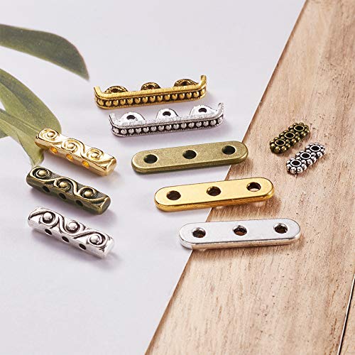 Beadthven Tibetaanse Legering Rechthoek Spacer Bar Sieraden Multilayer Multi-Strand Charm Links Connector Kralen Scheiding voor Sieraden Armband Maken 4