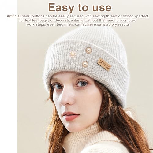 30 stuks Buttons, 18 mm Pearl Rhinestone Buttons Rond Rhinestone Pearl Buttons 2 Varianten Retro Faux Pearl Buttons voor huishoudens, boetieks en ambachten 4