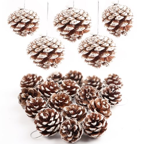 18 Kerstmis Decoratieve dennenappels, Natural White Pine kegels, Ornamenten, Miniaturen, Kerstmis Decoratie voor kerstboom, Tafel, Garland, Gift, Home, Tuin