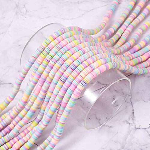 10 strengen 6mm platte ronde polymer klei kralen kleurrijke schijf Ghana Afrikaanse Slice Heishi Spacer Charm Losse kralen voor zomer Boho surfer kralen sieraden maken 4