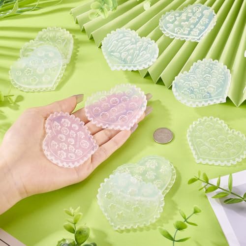 10 st Flower Polymer Clay Molds Heart Shape Nail Art Ornament Siliconen mallen Hars Casting Molds voor Epoxy UV Hars sieraden maken 5