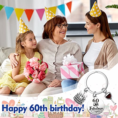 verjaardag sleutelhanger, verjaardag cadeau vrouw voor mannen verjaardag prachtige sleutelhanger geschenk met gelukkige verjaardag kaart, zilver., Een maat, zilver