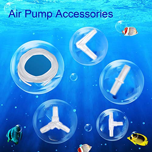 Aquarium slang connector, 40 in 1 Set, slang connector, 4 mm, I L T Y gevormd lucht slang adapter 4 mm / 6 mm 2 Weg 3 Weg + 5 m Luchtslang 4 6 mm