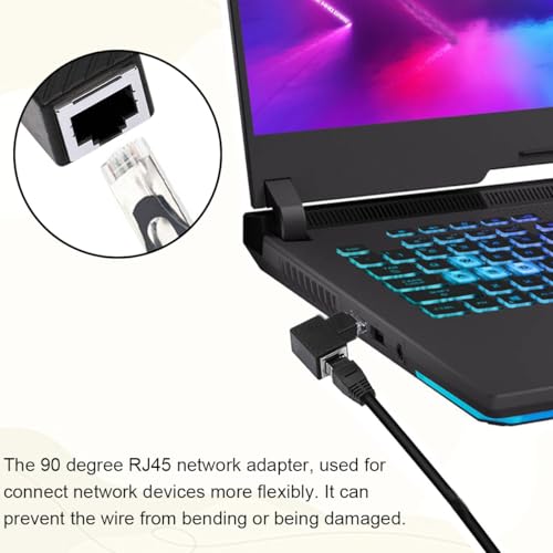 Ethernetadapters, 90 graden RJ45 Plug naar Bus Uitbreiding Cat6 LAN netwerkplug voor Printer, Computer, Laptop, Router, Linkerhoek + Rechterhoek, Pak van 4 4
