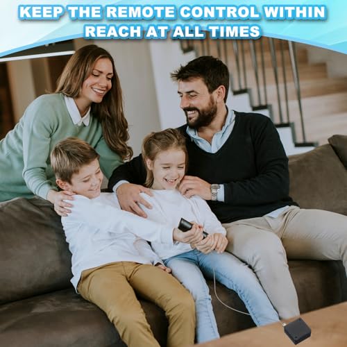 3,3 Ft intrekbare afstandsbediening Tether, 4 stuks vierkante beveiligingskabel sleutelkoordslot pauze stijl met verstelbare sluiting ligm voor tv-afstandbediening, wit (ronde IJzeren dop) 5