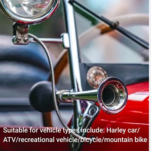 Fiets Air Horn Fietsen Retro Chrome Metalen Hooter Luid Bell Bugle Trompet Alarm Rubber Squeeze Bulb, 8,46 Inch 3