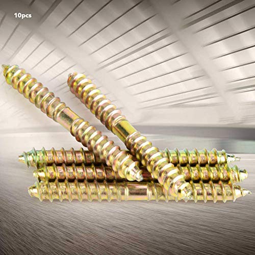 10st 6 x 60mm centreren Schroef Dubbele zelftappende verbinding Threaded Bolts Meubels voor houtbewerking Plug Rods 4