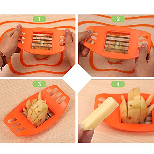 Aardappel Cutter Aardappel Cutter Fruit Kip Cutter French Fry Tool voor groenten, uien, wortelen, komkommers (oranje) 5