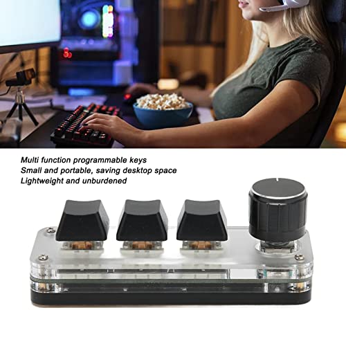 OSU Keyboard Gaming Keyboard, 3 Key Hot Swap Spel Toetsenborden USB RGB mechanisch toetsenbord met 3 programmeerbare toetsen voor doe-het-zelf Programmeren van gaming 3