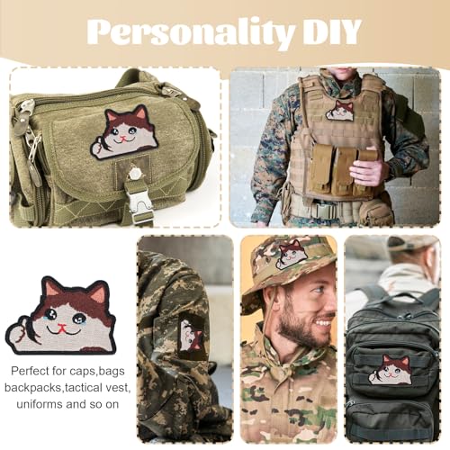 Patches Kat Patches Patches Grappig huilen Kat geborduurd Appliques Leuke katten DIY Stickers Accessoires met klittenband Terug voor rugzakken Hondentuig