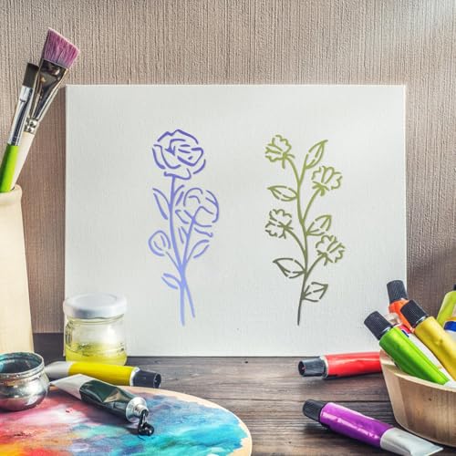 30 Sheet Sheet Template voor Schilderen, 15x7.5cm Decoratieve Bloem Templates Herbruikbare Wine Leaf Template voor het schilderen op hout Canvas Stof Blackboard Scrapbook 5