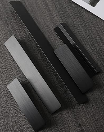 10 eenheden Slanke kast handvat Trek knoppen Dresser lade Keuken kast handvat Sets, aluminium, Solid, Hole Spacing 64mm, Black Brushed 4