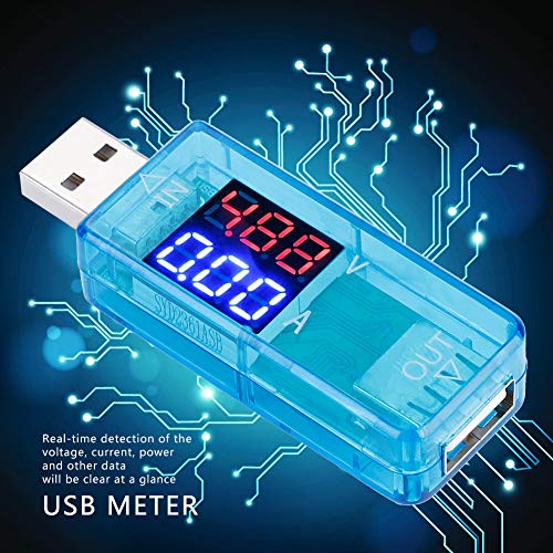 USB-tester, 0-3A DC3.2-10V LED USB-tester, multimeter voltmeter stroommeter oplader USB-tester Meetinstrumenten, multimeters (blauw)