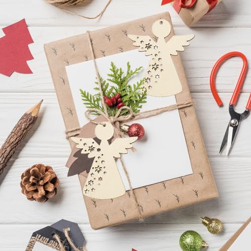 40 stuks Houten kerststokjes voor het ophangen van kerstfiguren met touw, kerstboomdecoraties (Guardian Angel A) 3