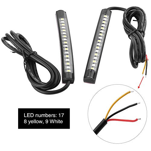 2 x 12V 17 SMD Universele flexibele auto LED Strip verlichting, autorem licht Turn Signal Light Strip Interieur voor motorfiets ATV auto RV Zijlichten 4