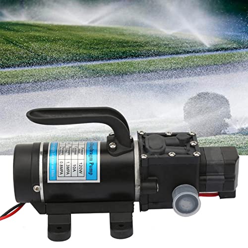 120W Elektrische waterpomp, 10L/M, zelfafzuigende diafragmapomp met overstroombescherming voor drukwasmachine, tuinbesproeiing, vulmachine (12V/24V) (12V 3210YD-120FS)