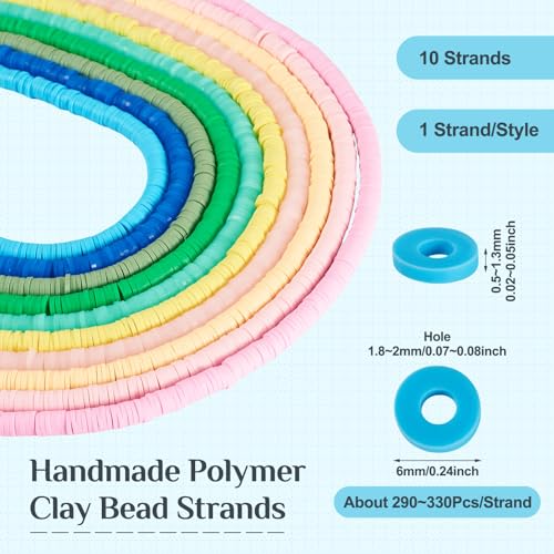 10 Strands 6mm Polymer klei kralen schijf Heishi kralen platte ronde klei spacer kralen voor sieraden maken ketting armbanden oorbellen 3