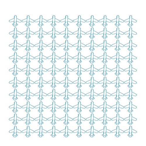 100Stuks papierclips, schattig vliegtuig gevormd blauw prachtige verschijning bladwijzer clips, metaal vliegtuig papier clips voor Party Invitation Cards Notebook