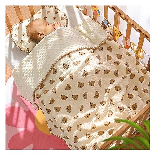 Baby zomer deken, stippelpatroon ademende baby koeling Deken huid vriendelijk zacht multifunctioneel voor peuters voor kleuterschool voor kinderwagen (Kleine Beer) 3