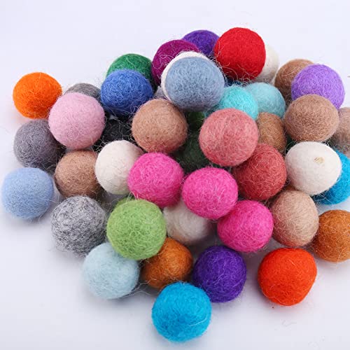 Verpakking van 50 kleurrijke viltballen Wol Viltkralen 20mm Vilt Pom Poms voor ambachten DIY Creatieve ambachten