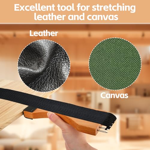 Swan Collar Stretcher Meubels Stoffering Tools, Lever Design Houten steel stretcher trekgereedschappen met antislip Grip Sharp Steel Pegs voor Tapijt Canvas en Meubilair Reparatie 5