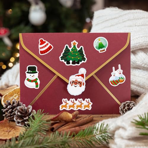 16 vellen kerststickers, stickers voor kinderen, decoratie, geschenkdoos, scrapbooking, kerstkaart, inrichting, cadeau voor kerstfeest 4
