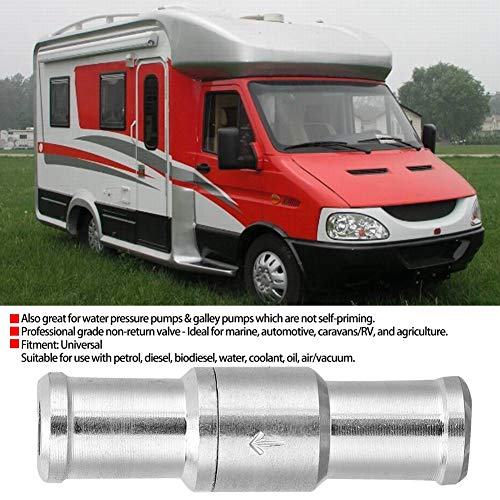 Stap Aluminium inline rechte controleklep voor brandstof, olie, Benzine, biodiesel, gas, vloeibaar, water, koelvloeistof, lucht/vacuum (12mm)