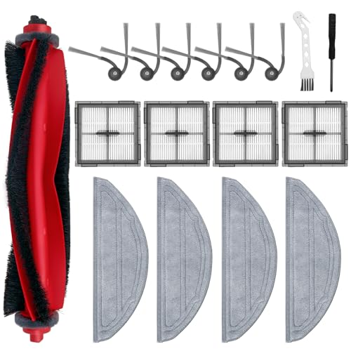 17 st Vervanging Onderdelen voor Roborock Q10 S5/Q10 S5+/Q10 X5/Q10 X5+ Robot Stofzuiger Accessoires Sets 1 Hoofdborstel 4 HEPA Filters 4 Mop Pads 6 Zijborstel 1 Schoonmaakborstels 1