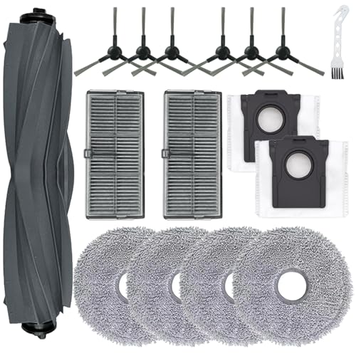 16 st Accessoire Set voor Droom Mova E30 Ultra Stofzuiger, 1 Hoofdborstel 6 Zijborstel 2 Filter 4 Mop Pad 2 Stofzak 1 Schoonmaakborstel