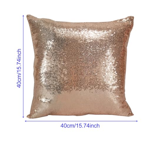 Kussen Cover Sequins Champagne Glitter Kussen Hoes, Vierkante Gooi Kussen Case voor Home Decoratie Cafe 40 x 40cm/15.7x15,7 inch 2 stuks 5