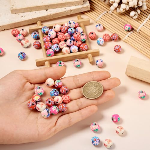 160Pcs Polymer Klei Bloem kralen Bubblegum Ball Losse kralen Charm Ronde Zachte Spacer kralen voor DIY armband oorbellen ketting sieraden maken 5