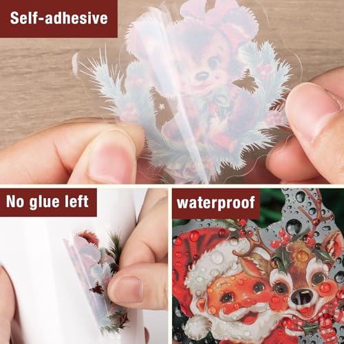 Pak van 50 Kerstmis Stickers Waterdicht voor Kerstmis Gifts, Scrapbooking, Ambachten, Ambachten 4