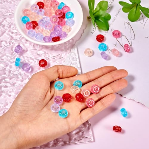 70st hars Europese kralen grote gat kralen structuur rondelle kralen afstandskralen ambachtelijke kralen diverse kralen lampwork kralen kristal kralen voor armband ketting oorbellen 5