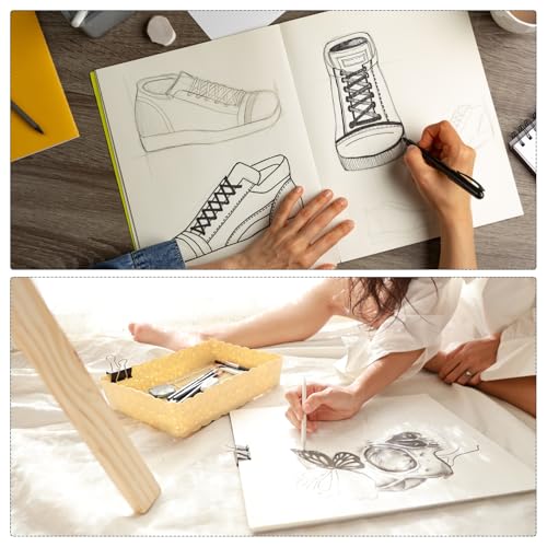 10 x 7 inch 120GSM Top Spiral Bound Sketchbook, 60 Pagina's 30 Vellen 2Sc Retro Spiraal Sketchbook Notitieboek voor Artiest Tekening Schrijven 5