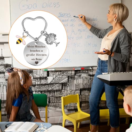 Afscheid gift opvoeder, dank u sleutelhanger, leraar geschenk roestvrij staal sleutelhanger leraar geschenk voor leraren, afscheid geschenk opvoeder