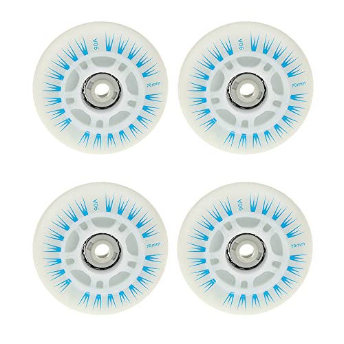 4 stuks inline rolschaatswielen met LED, duurzame lichtgevende heldere wielen voor schuifwerk, 70mm, blauw