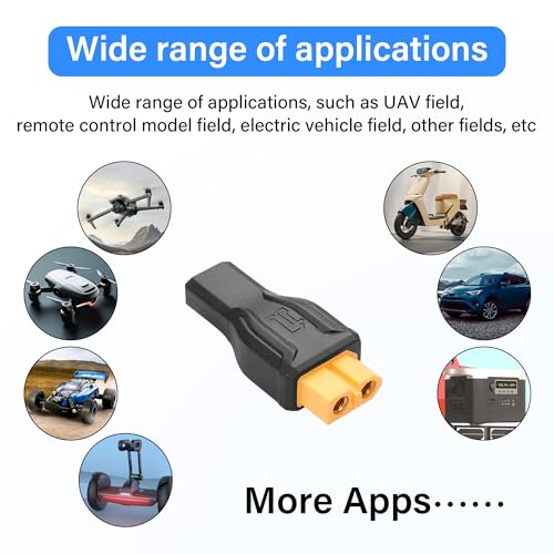 2 Pack XT60 naar USB C Adapter XT60 naar Type C Draadloos voor TS100 Soldeerijzer, FPV Monitor Voeding, Drone 3