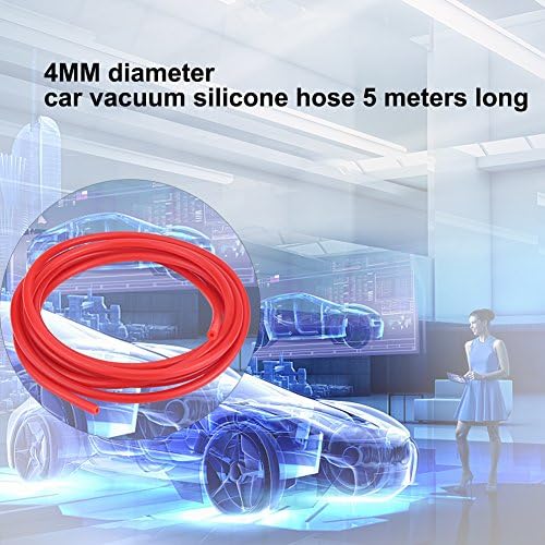 Auto Auto 4mm 5m Siliconen Vacuümbuis slang Silicon Tubing Universal(RED) 3