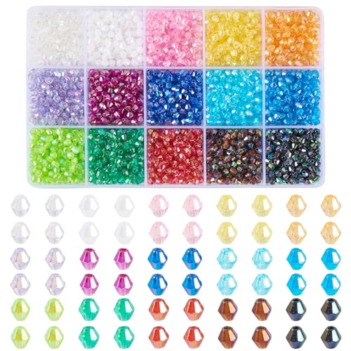 2250st Acryl Bicone Kralen 4mm Transparant Facet Kristallen Kralen Klein Ambacht Kralen Bulk voor DIY Vriendschap armband oorbellen ketting sieraden maken