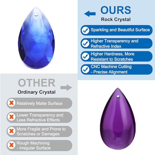 Teardrop Crystal Chandelier Hangers Kralen, 10st 165mm Lengte 38mm Kroonluchter Prims Onderdelen Ornamenten Hangen Kralen voor DIY Kunst Ambachten Decoratie, Blauw 3